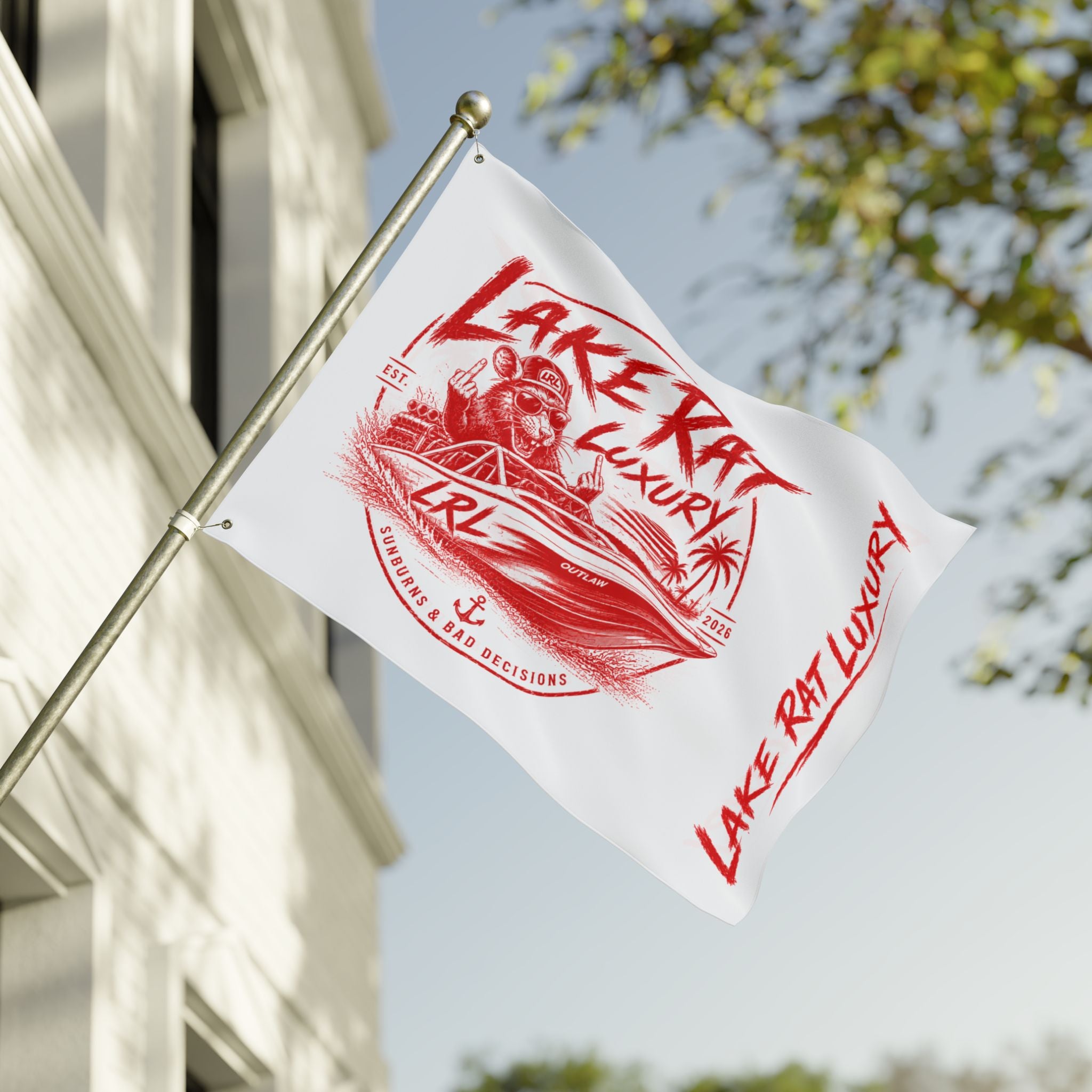 Lake Rat Luxury Double-Sided Boat Flag