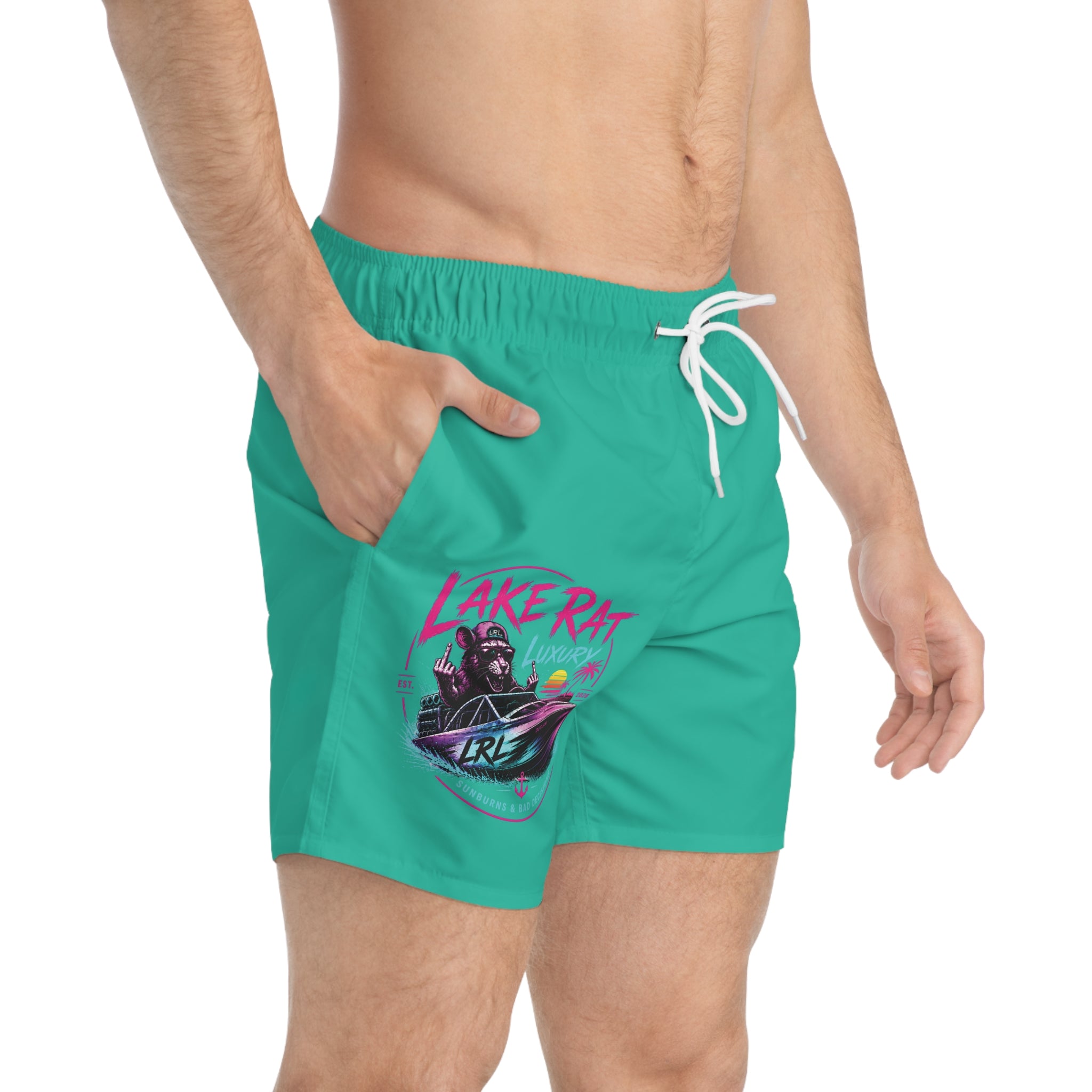 Original Lake Rat Luxury Neon Boat Culture Swim Trunks — Lake Rat Luxury