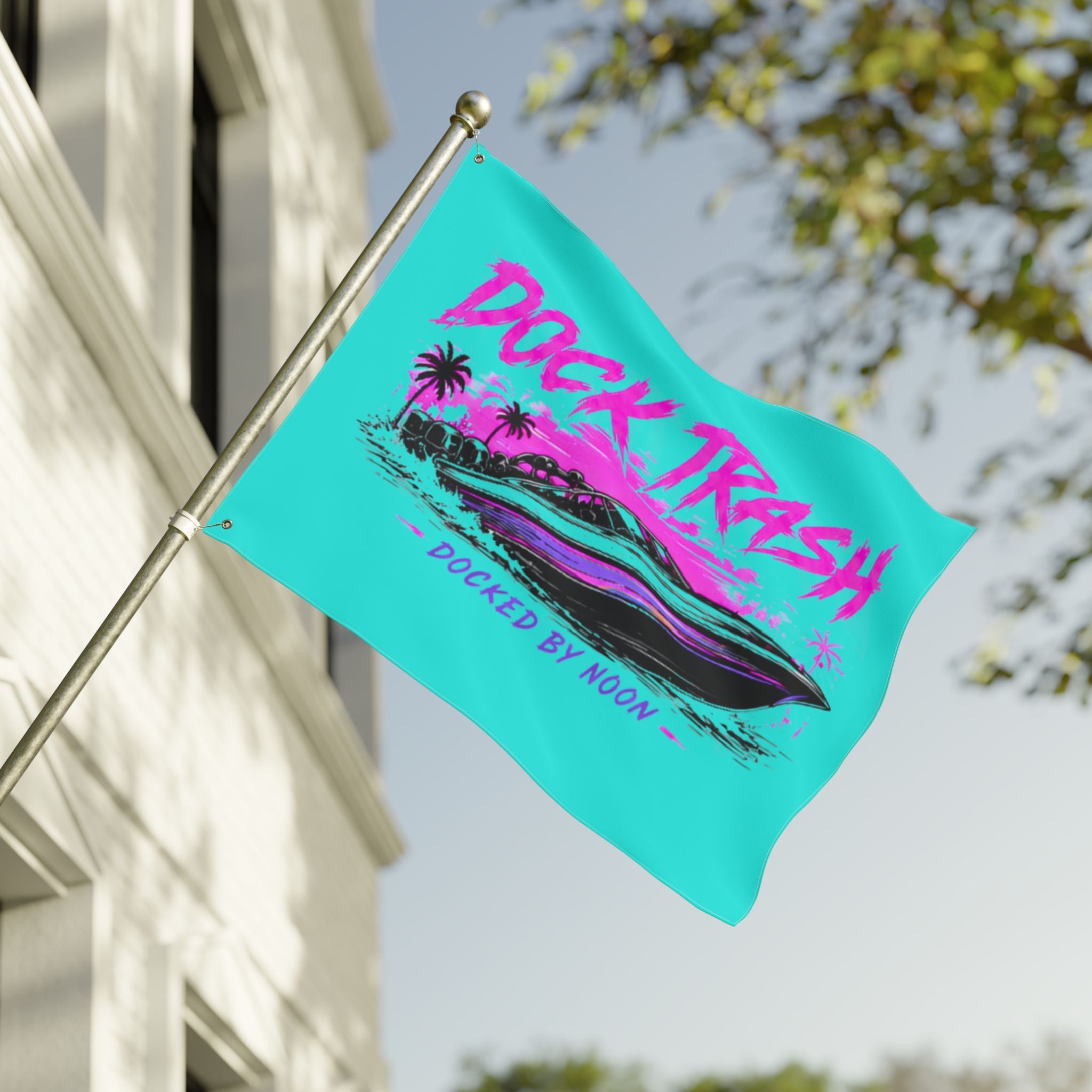 Dock Trash Lake Rat Luxury Double-Sided Boat Flag