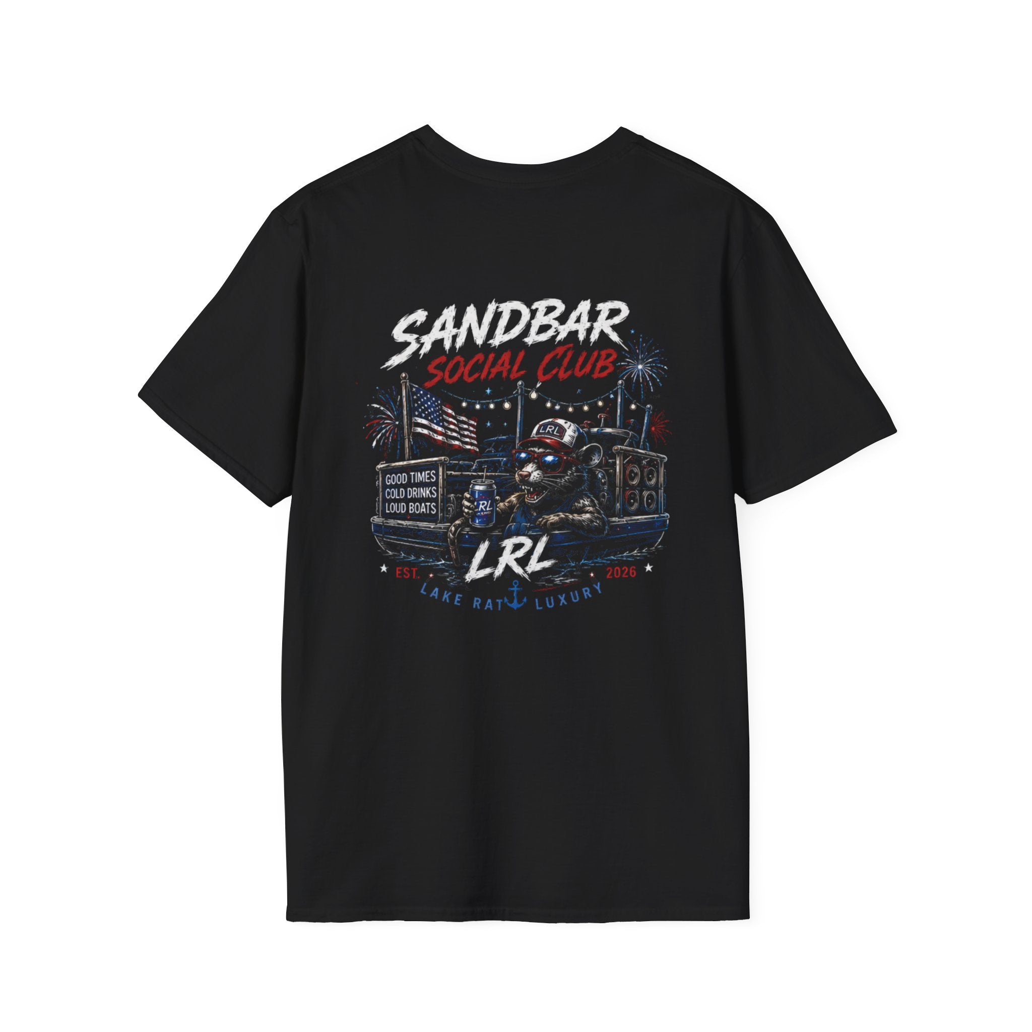 Sandbar Lake T-Shirt — American Sandbar & Fireworks July 4th Tee