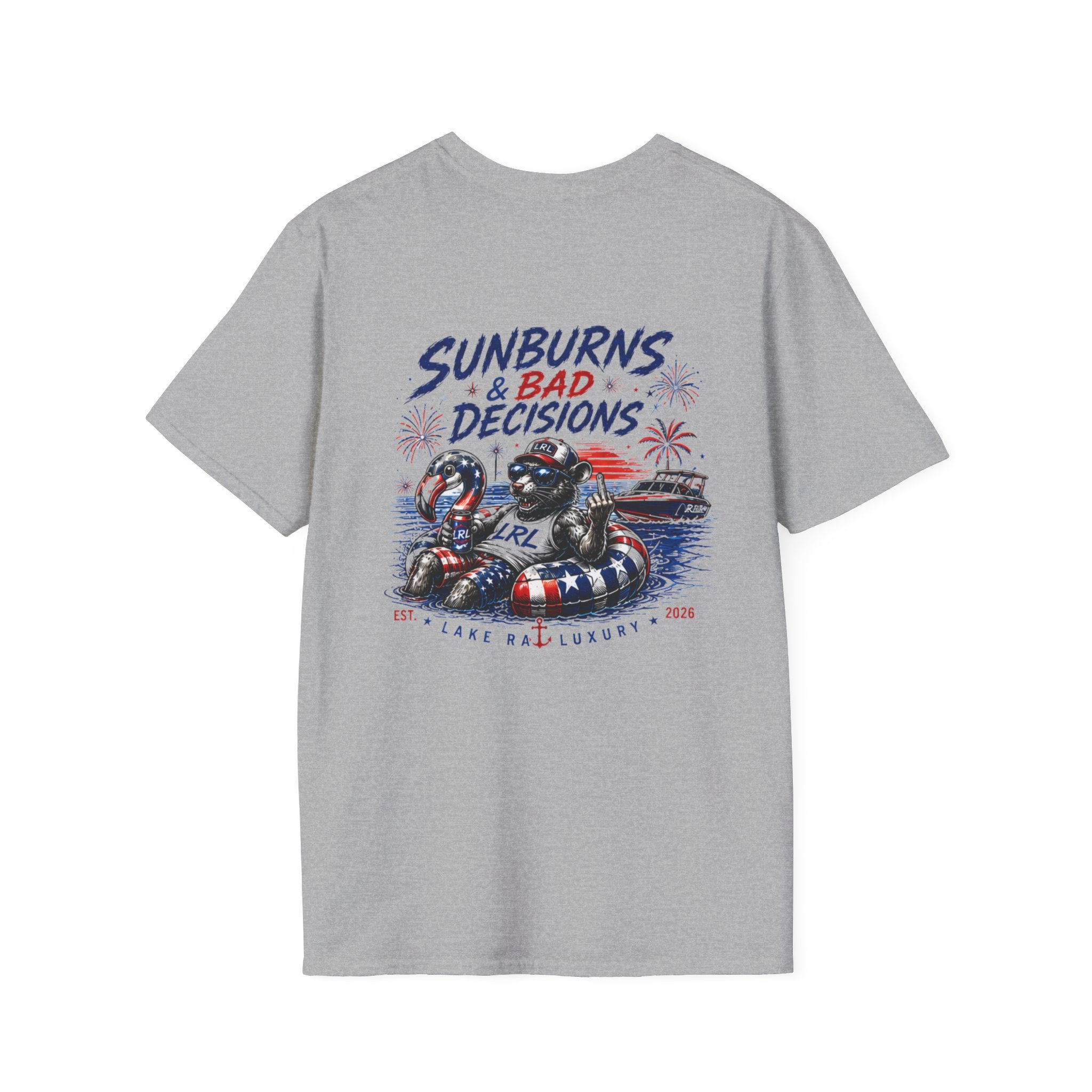 Lake Rat Luxury Patriotic Lake Party T-Shirt — "Lake Rat" Flag Tube Graphic