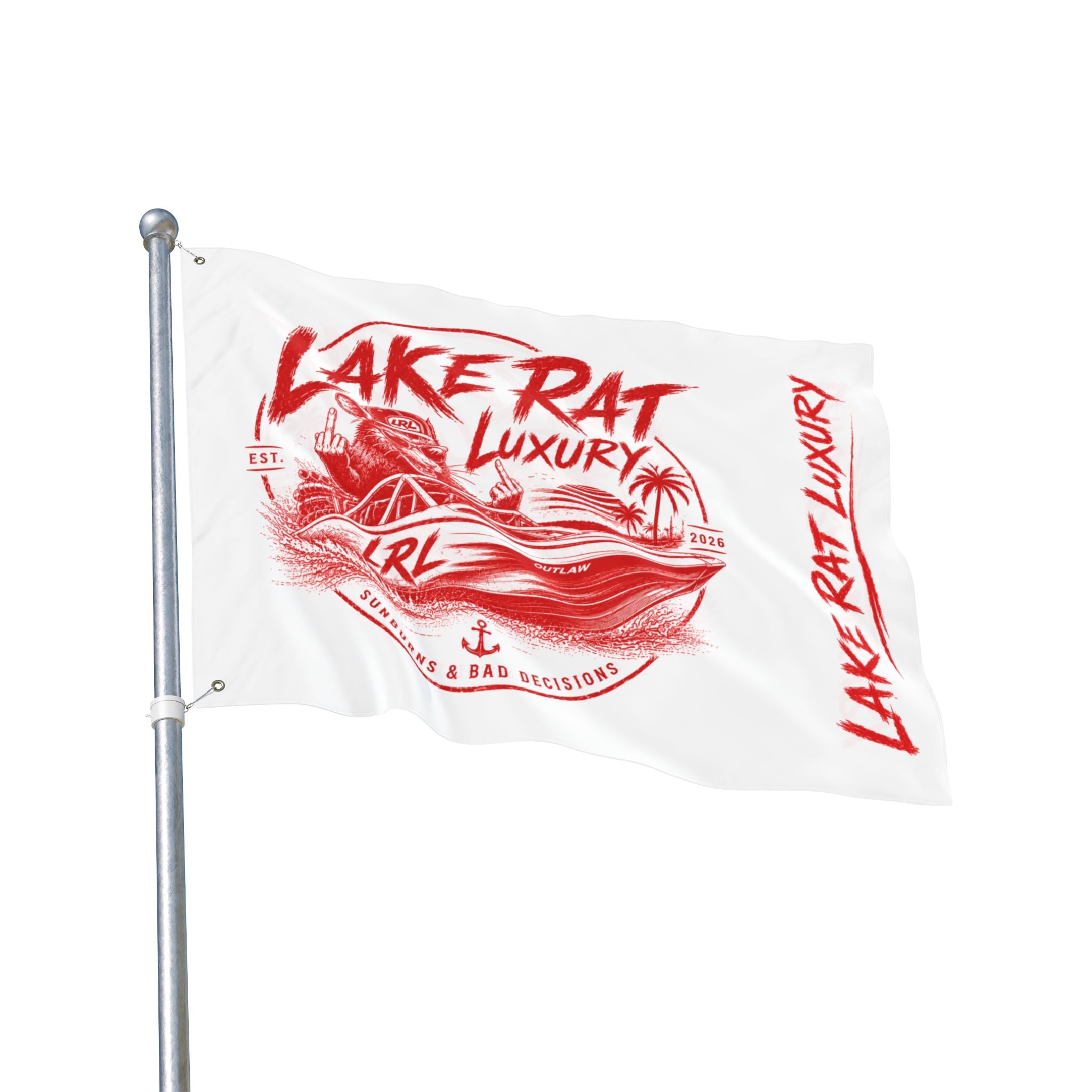 Lake Rat Luxury Double-Sided Boat Flag