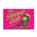 Double-Sided Flag — “Meet at the Sandbar Club” Pink & Green Beach Flag