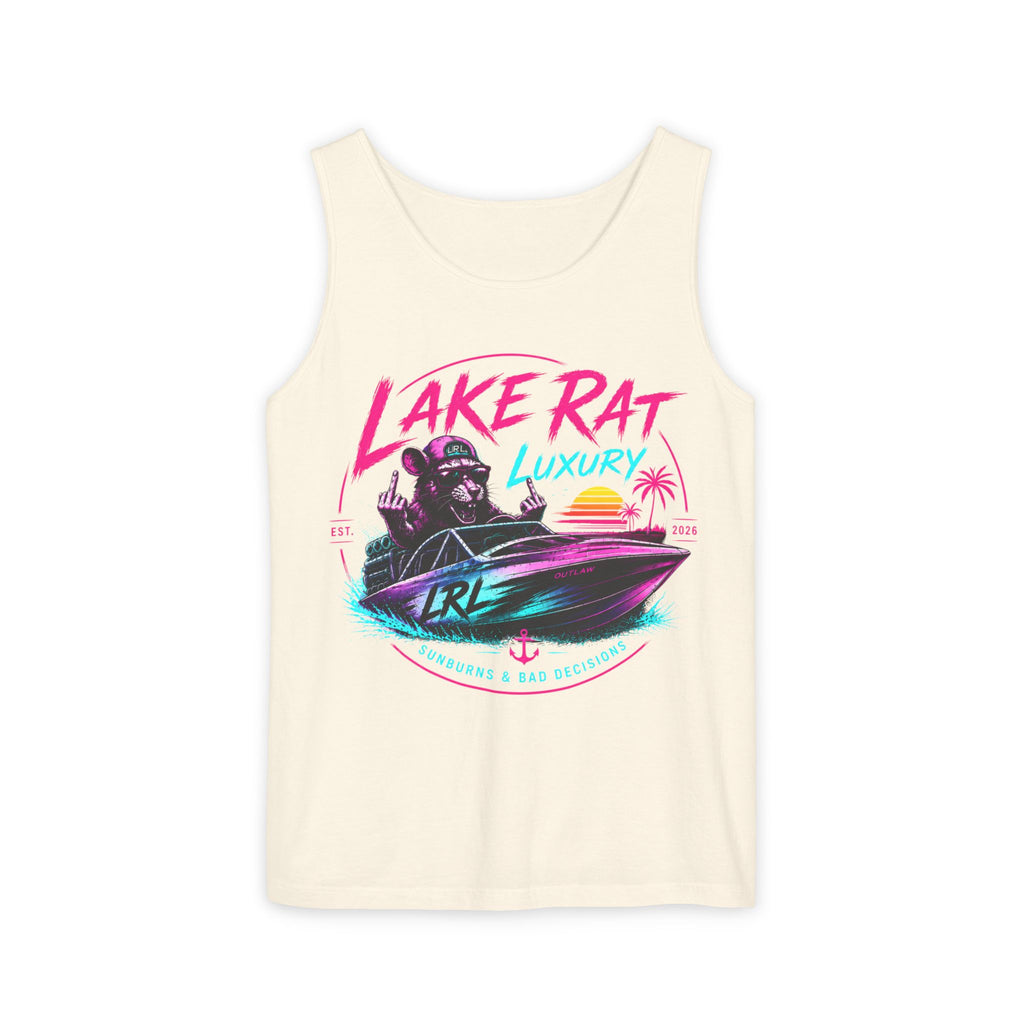 Lake Rat Luxury Boat Tank Top — Retro Neon Summer Graphic