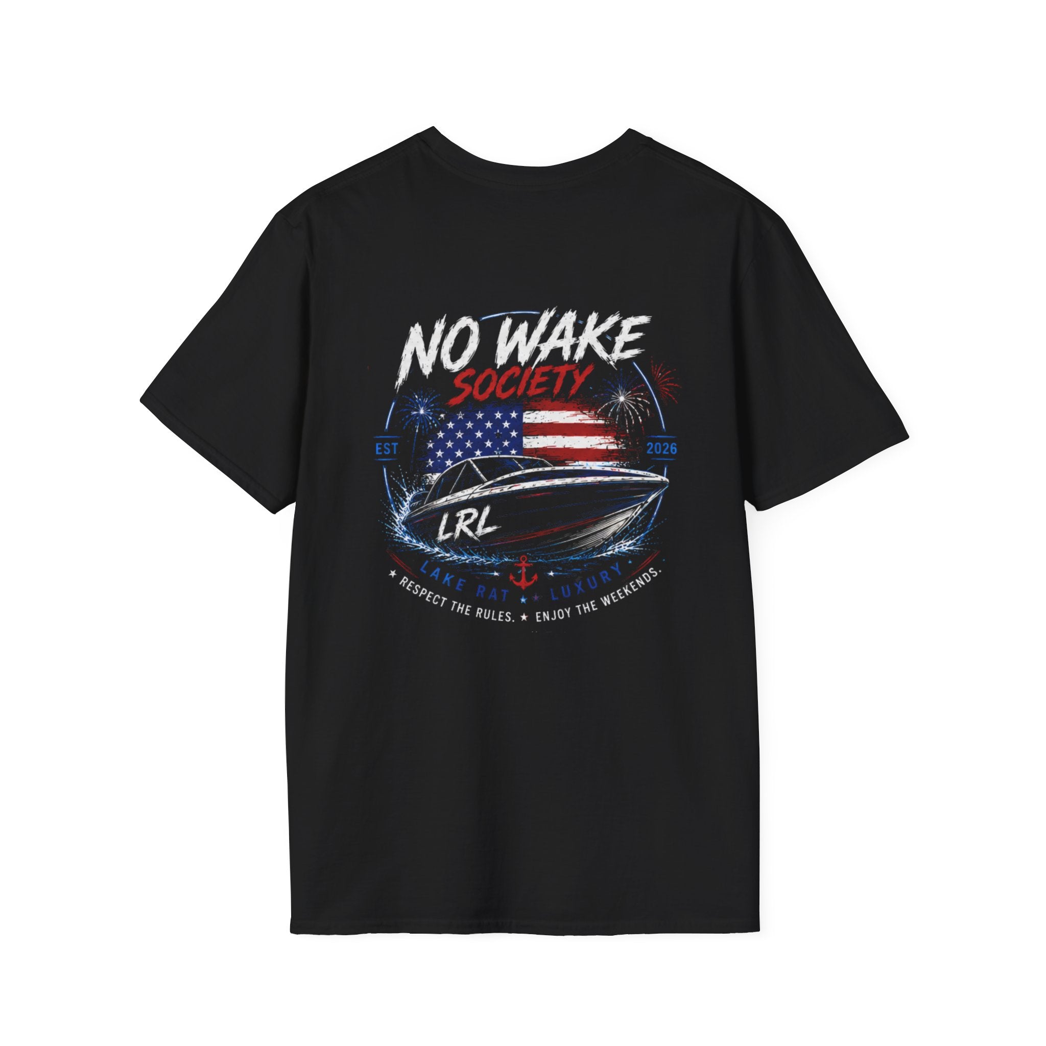 Lake Rat Luxury Cigarette Boat T-Shirt — Patriotic Fourth of July Boat Shirt