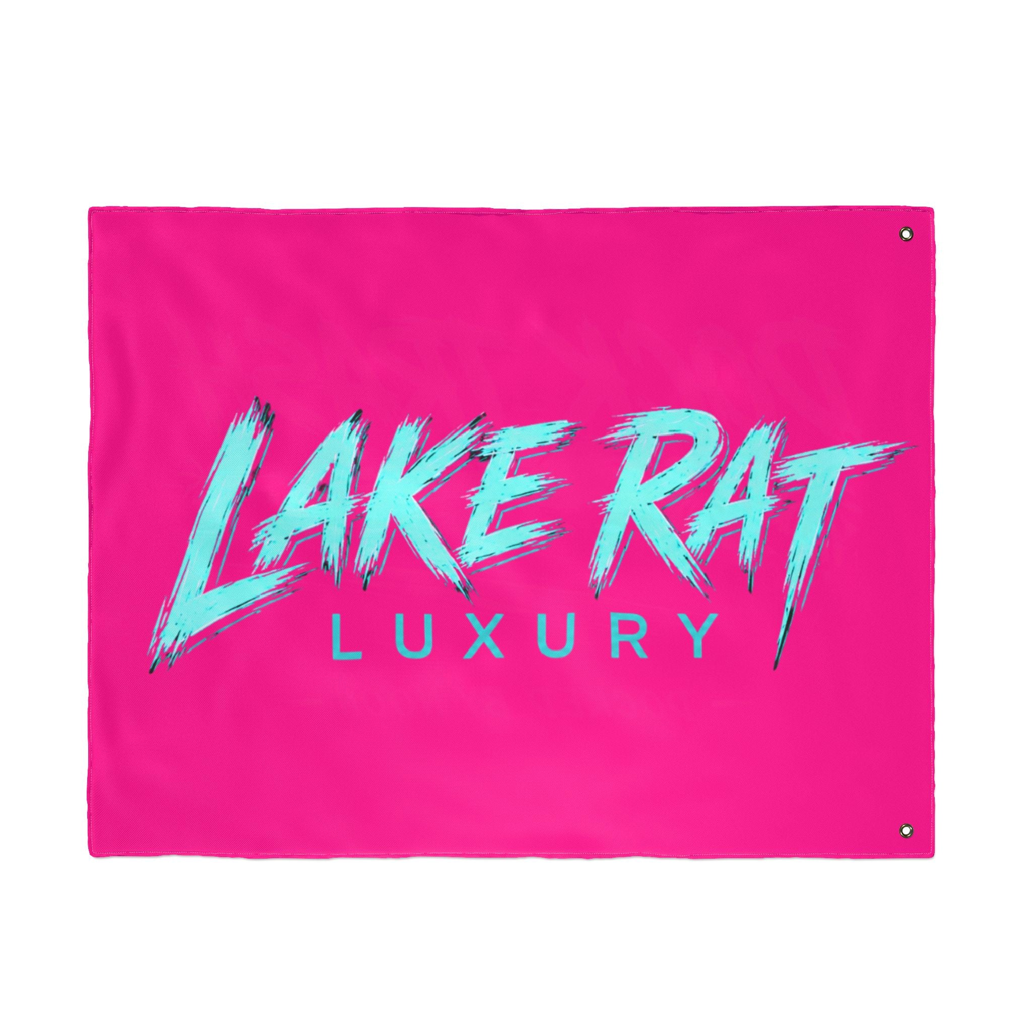 Dock Trash Docked By Noon Boat Flag | Neon Pink Lake Flag | Funny Boat Party Flag