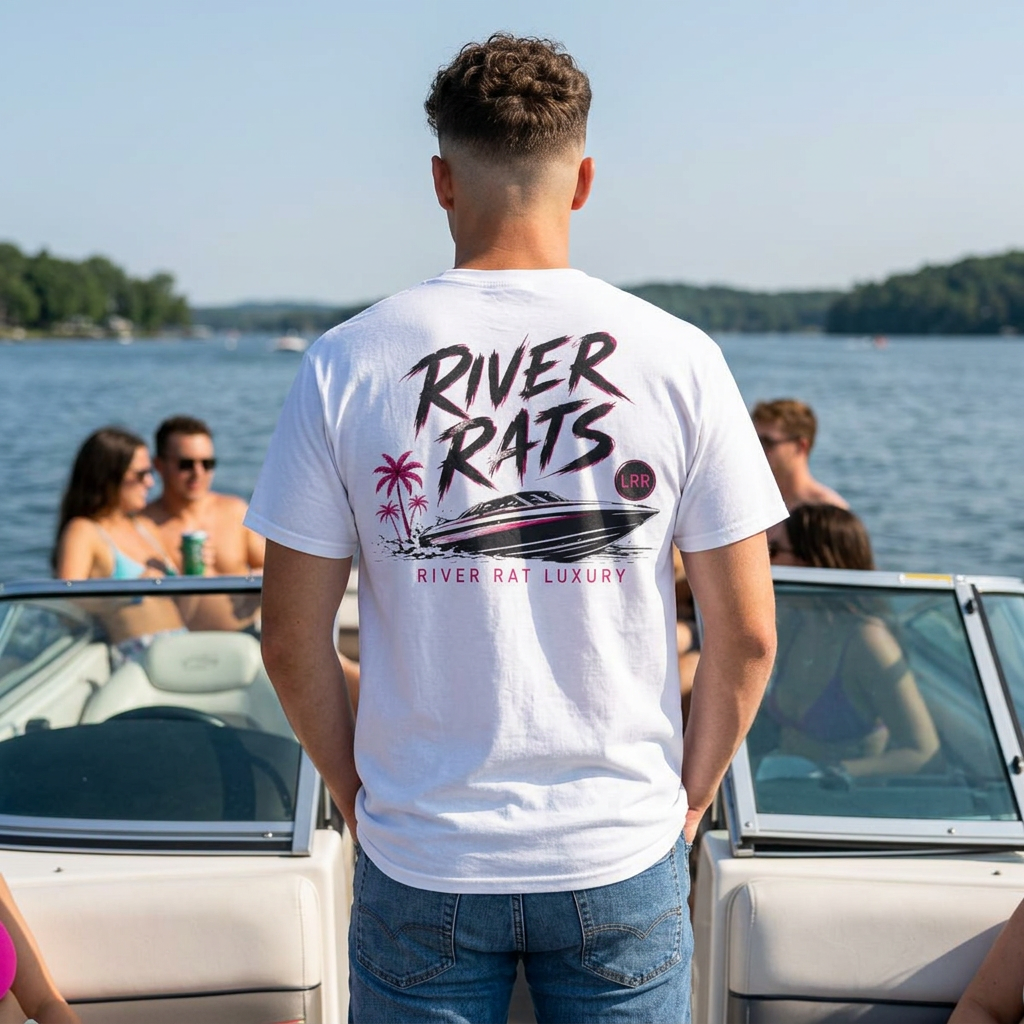 River Rats boat graphic T-Shirt | Lake Rat Luxury