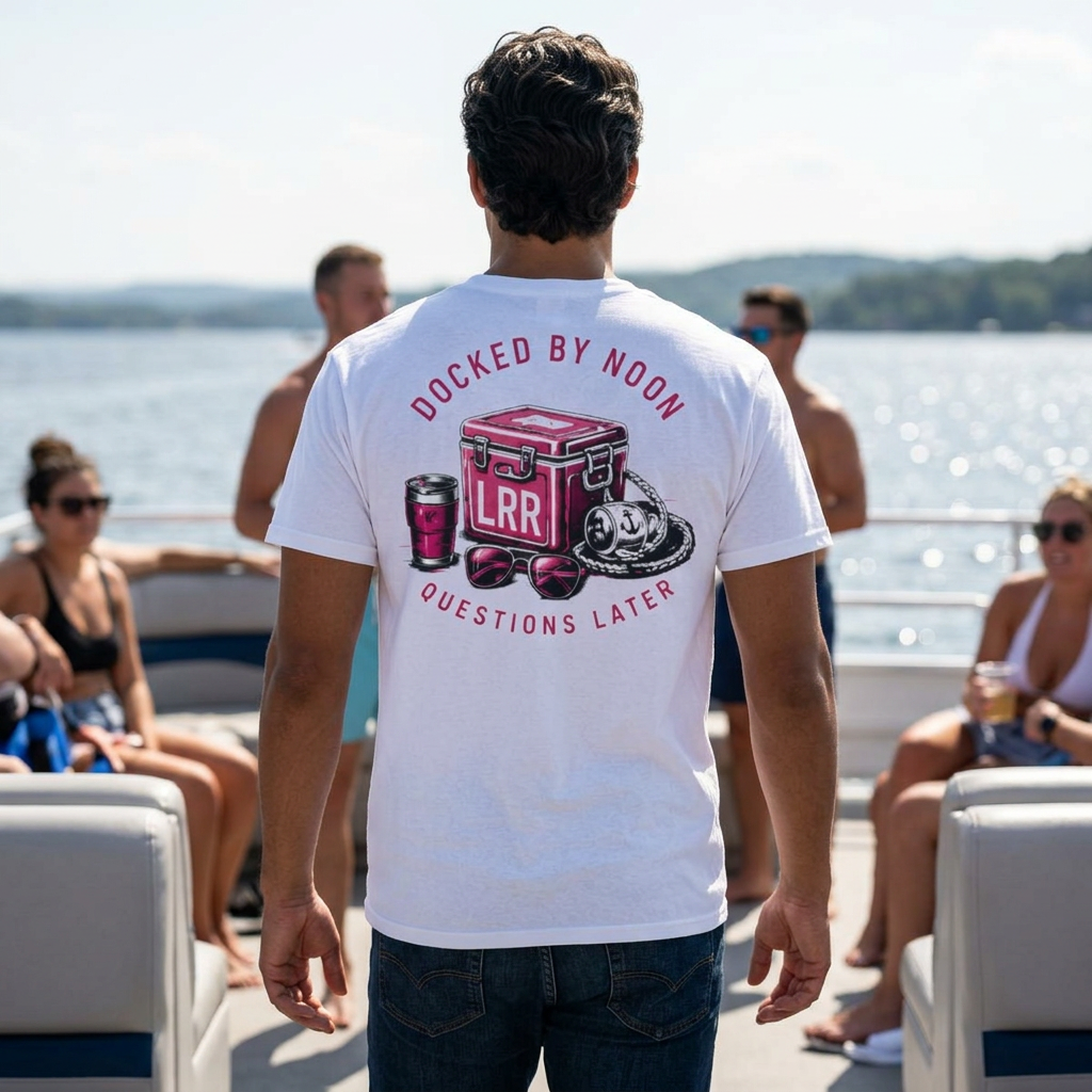 Docked by Noon Lake Rat Luxury T-Shirt | Boating Lake Life Tee