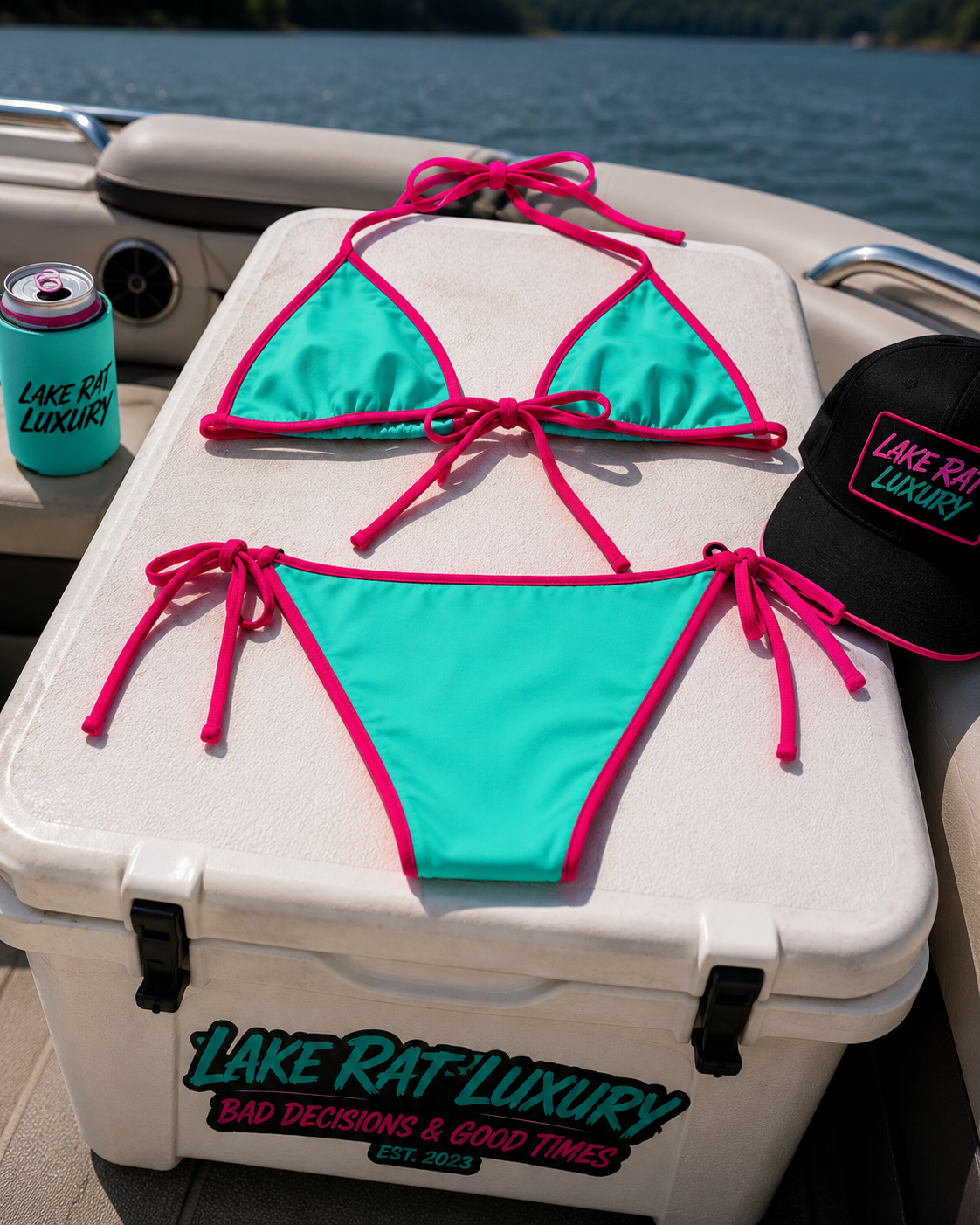 Neon Lake Rat Luxury Bikini — Women’s Neon Pattern Swimsuit