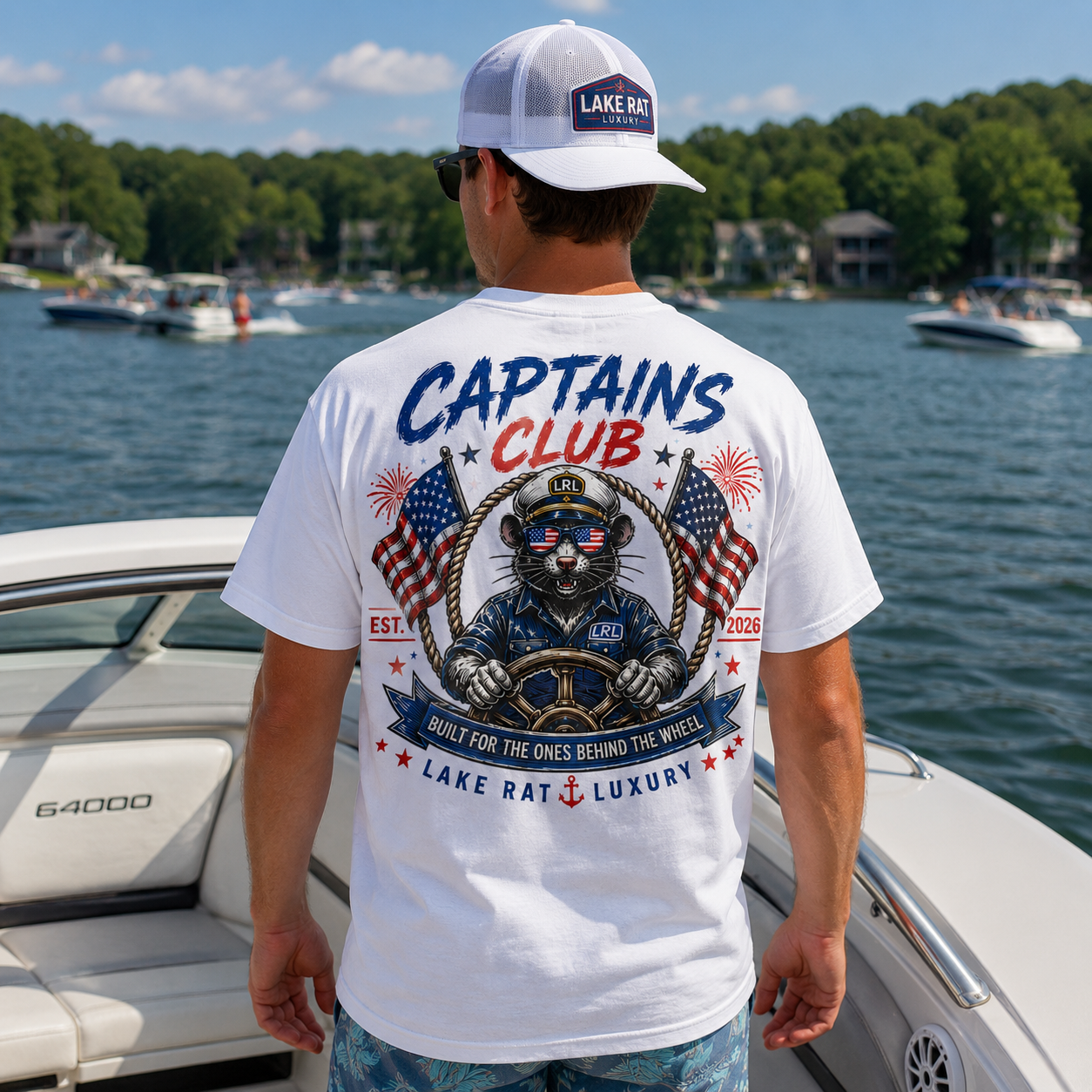 Lake Rat Captains Club T-Shirt — "Built for the Ones Behind the Wheel"