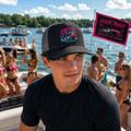Lake Rat Luxury Retro Trucker Cap — Neon Pink & Aqua Cigarette Boat Hat