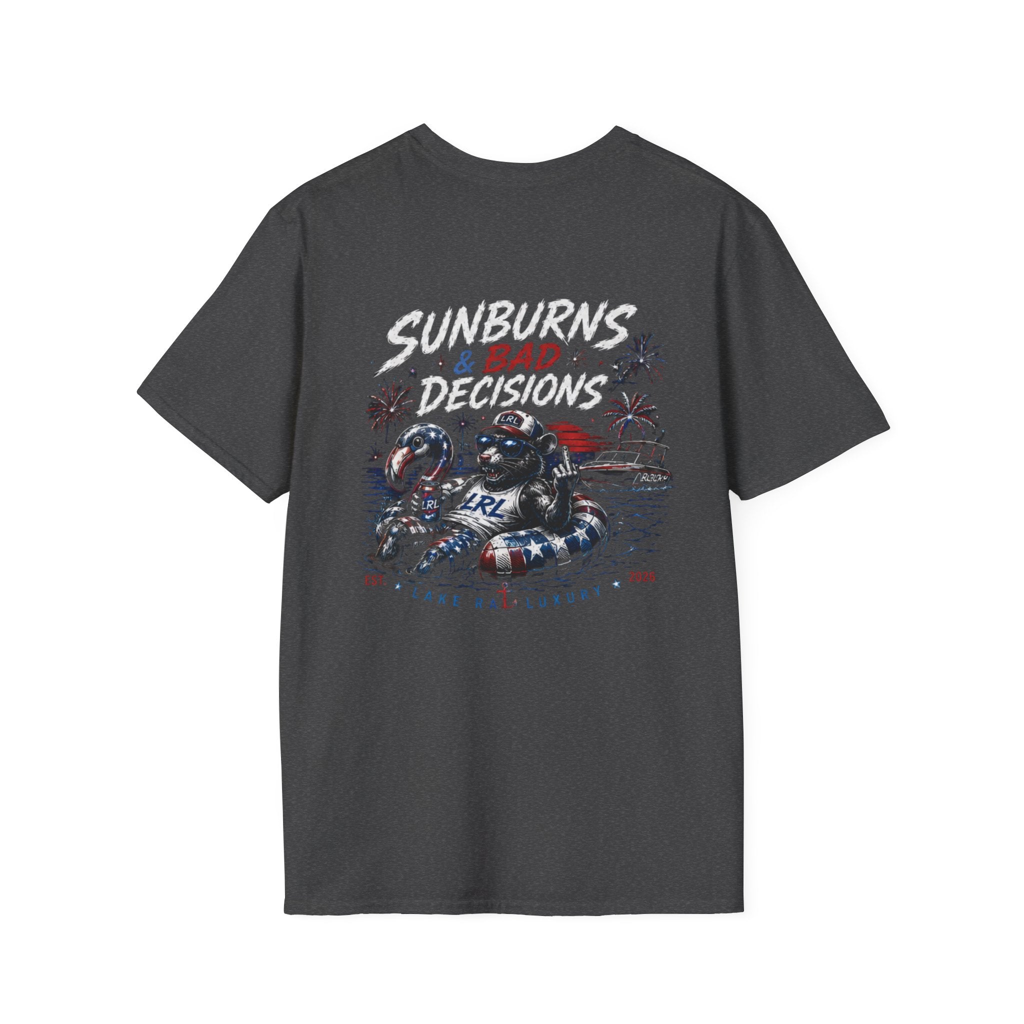 Lake Rat Luxury Patriotic Lake Party T-Shirt — "Lake Rat" Flag Tube Graphic