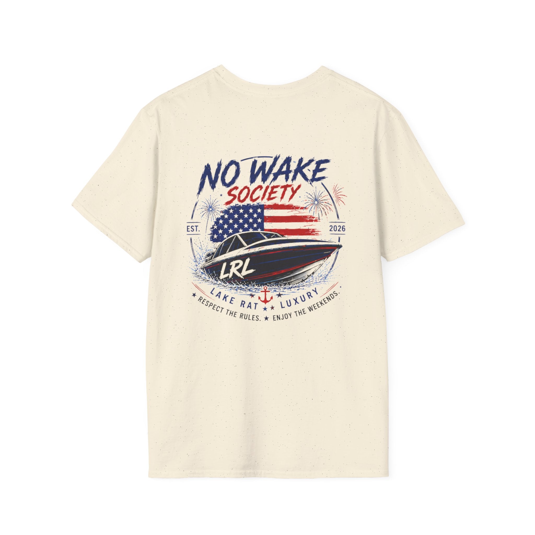 Lake Rat Luxury Cigarette Boat T-Shirt — Patriotic Fourth of July Boat Shirt