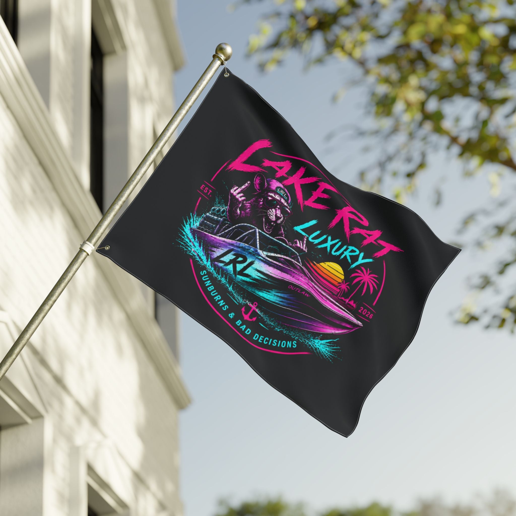 Lake Rat Luxury Double-Sided Boat Flag