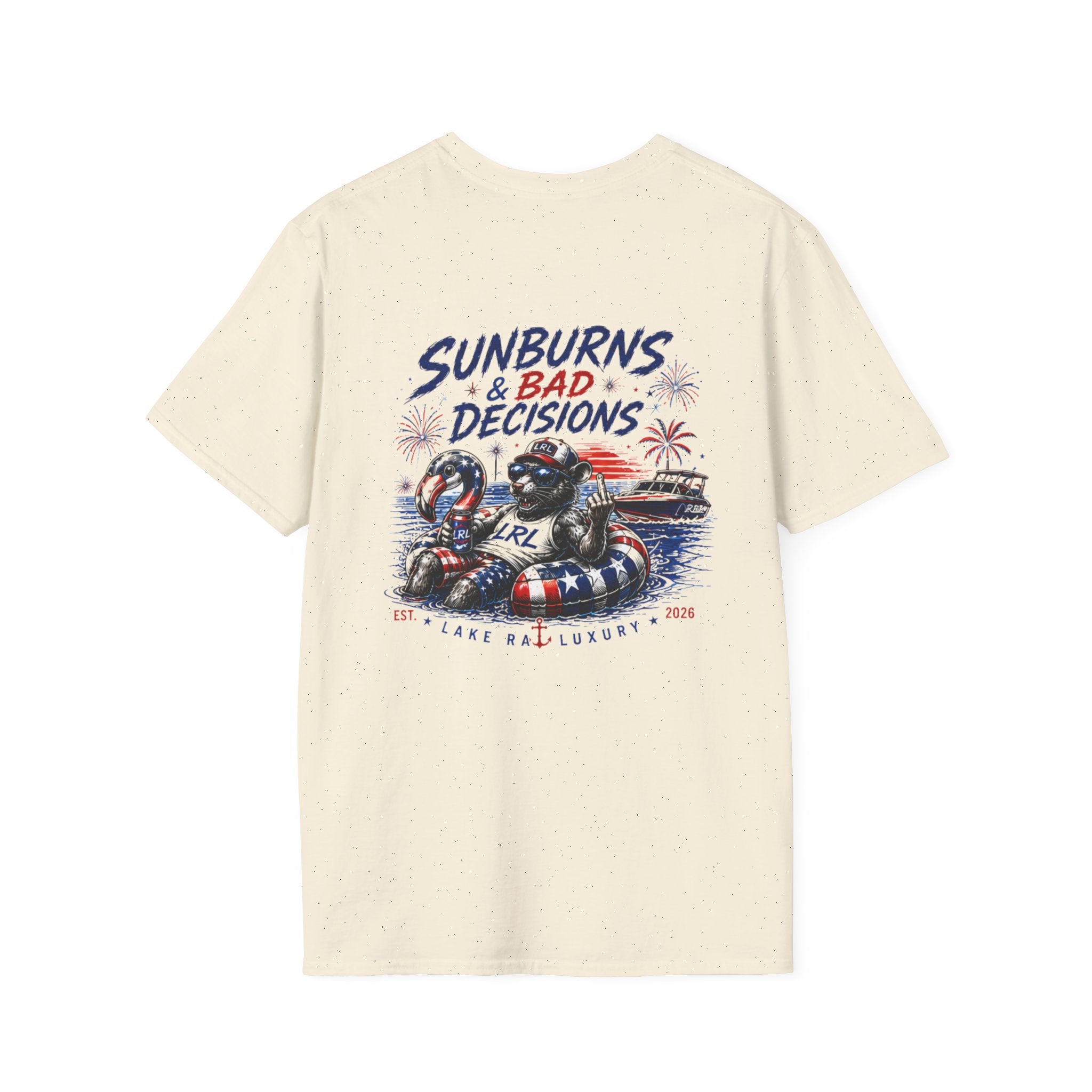 Lake Rat Luxury Patriotic Lake Party T-Shirt — "Lake Rat" Flag Tube Graphic