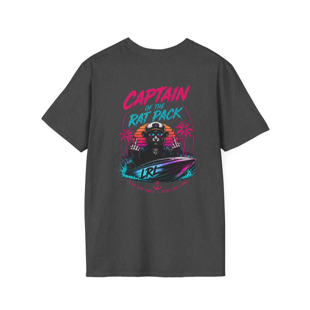 Captain of the Rat Pack Boat T-Shirt — 80s Neon Cigarette Boat Dad Shirt