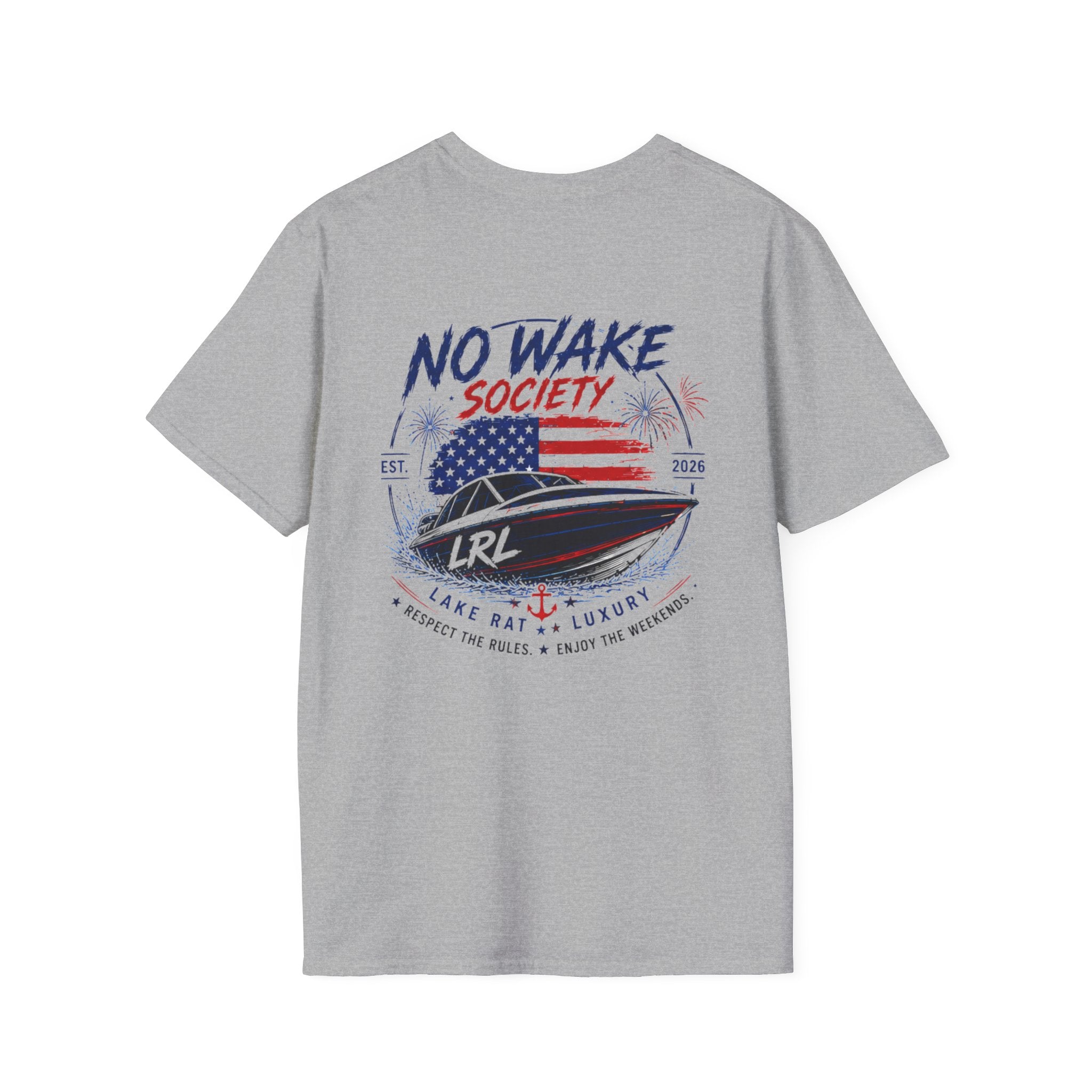 Lake Rat Luxury Cigarette Boat T-Shirt — Patriotic Fourth of July Boat Shirt