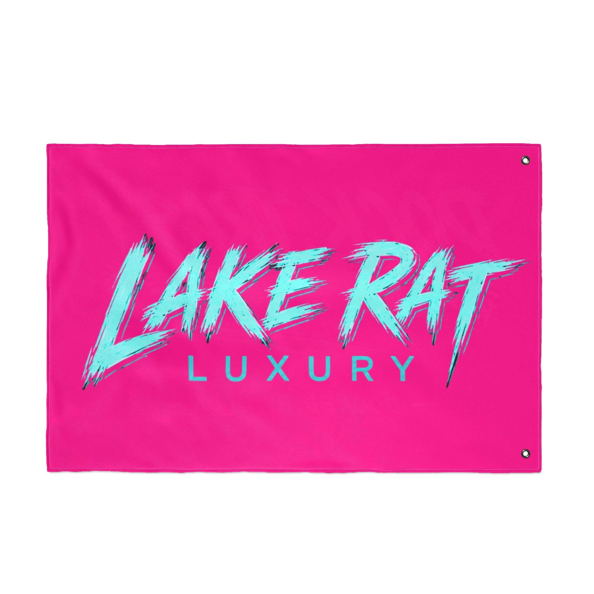 Dock Trash Docked By Noon Boat Flag | Neon Pink Lake Flag | Funny Boat Party Flag