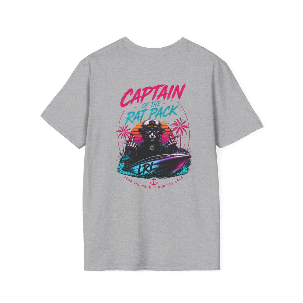 Captain of the Rat Pack Boat T-Shirt — 80s Neon Cigarette Boat Dad Shirt