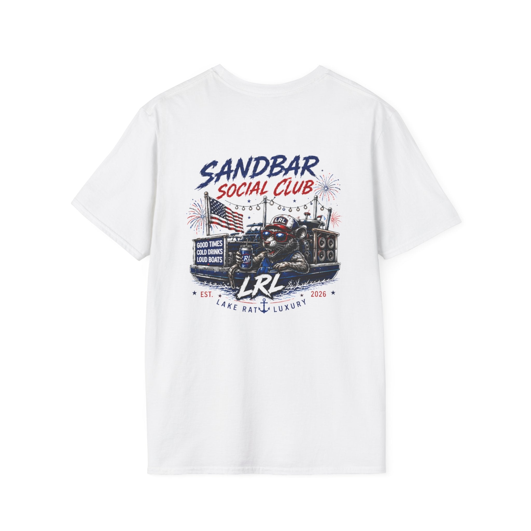 Sandbar Lake T-Shirt — American Sandbar & Fireworks July 4th Tee