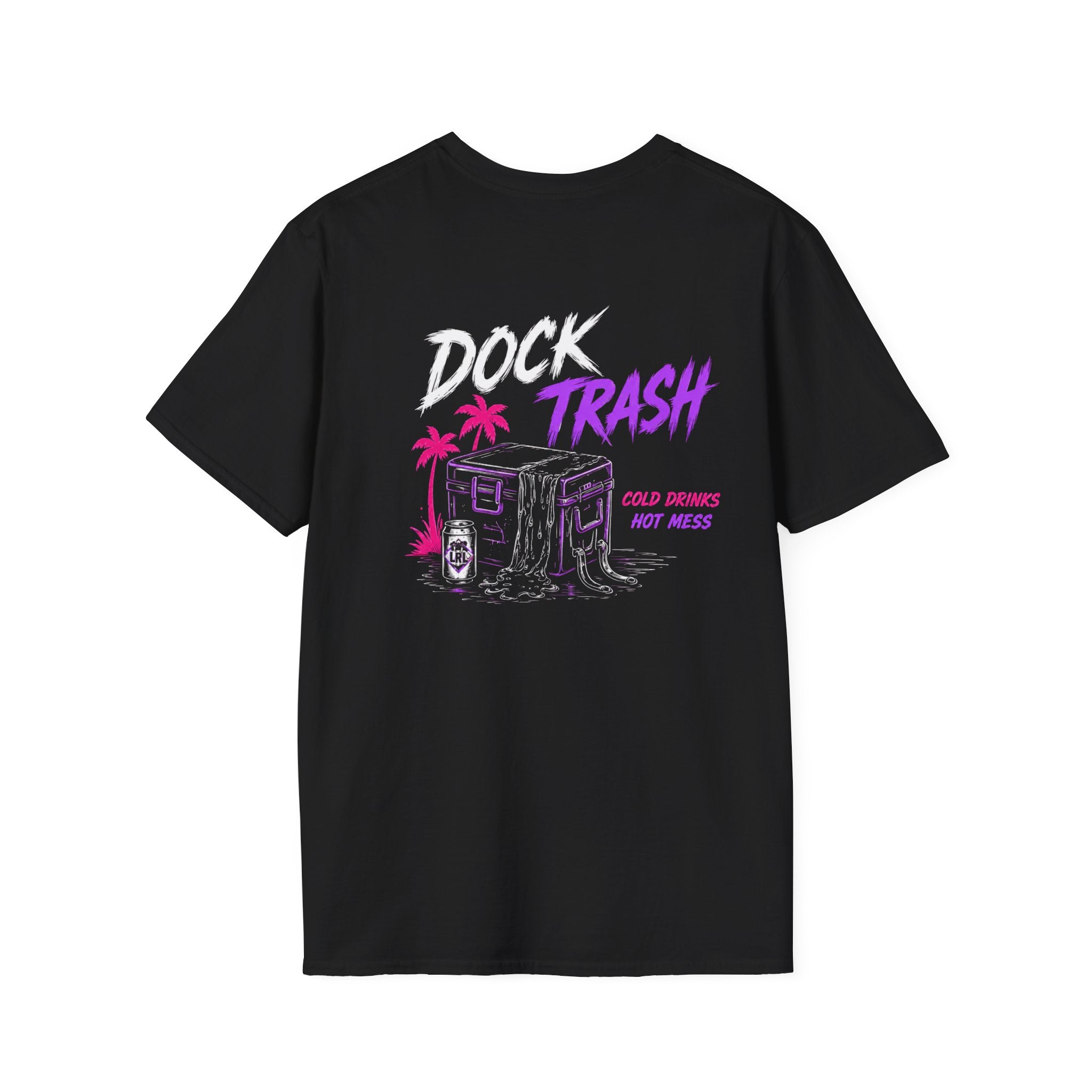 Pink n Purple Dock Trash Lake Rat Luxury Tee — Neon Cigarette Boat & Sandbar Party Shirt